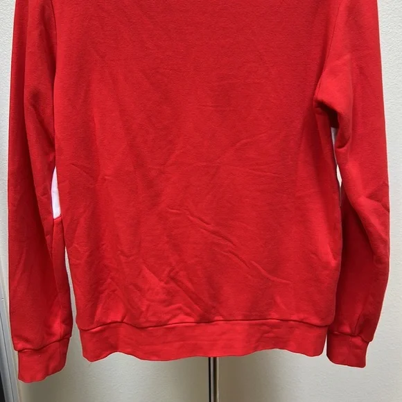 Adidas Red and White Logo Crewneck Sweatshirt Youth Sz Large - Picture 7 of 11